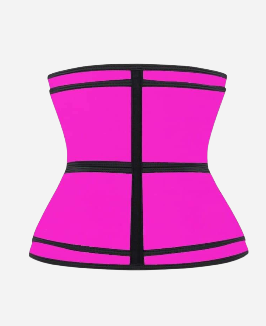 Latex Waist Trainer Corset Double Belt rose moin cher